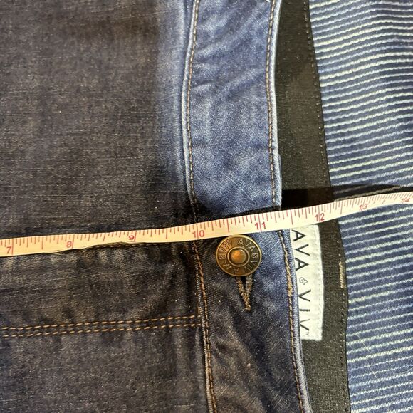 Ava & Viv Jeans Women 20W Dark Wash Stretch Denim Skinny Tapered Plus Size - Picture 6 of 8